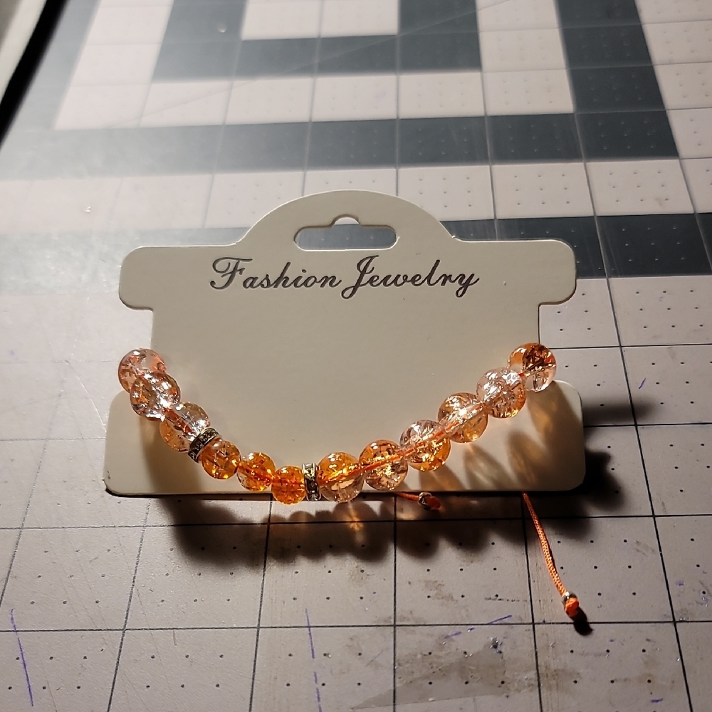 Elegant Orange Beaded Bracelet